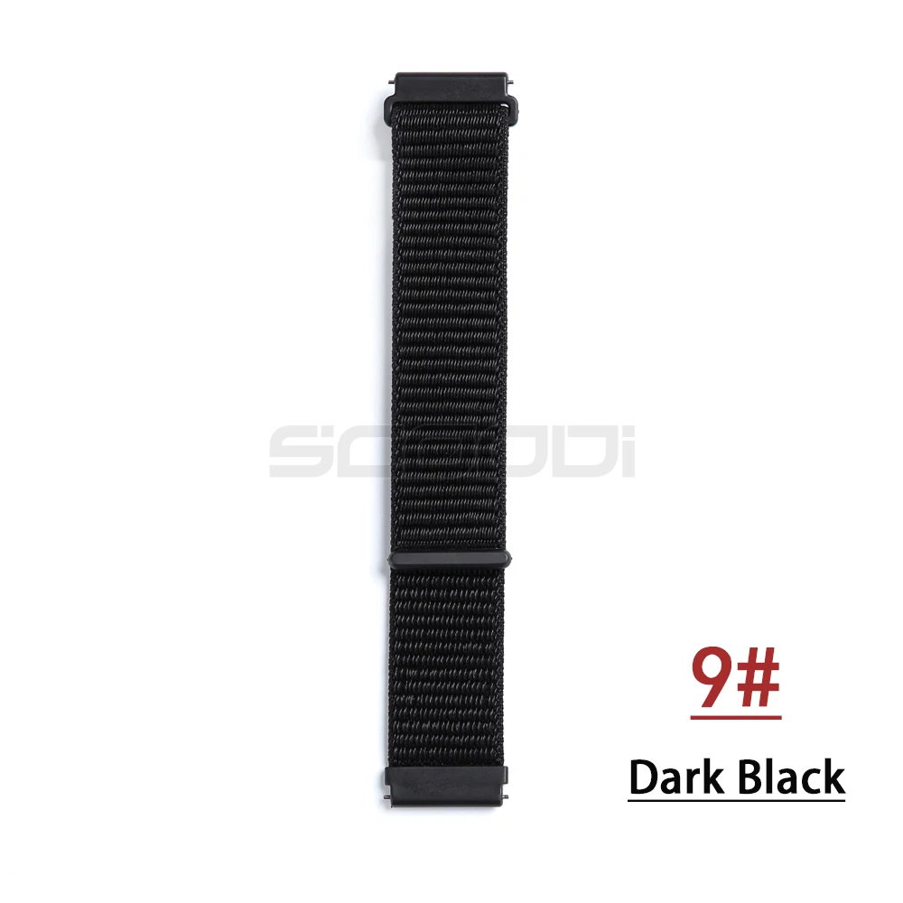 20 мм ремешок для часов для samsung Galaxy Watch Active Band gear спортивный ремешок нейлоновая петля тканый ремешок для samsung Classic S2 ремешок для часов - Цвет: Dark Black