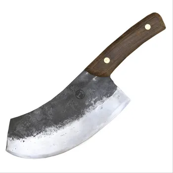 

1Pcs Pure Handmade integrally formed manganese steel kitchen knife slicing knife handle bone knife