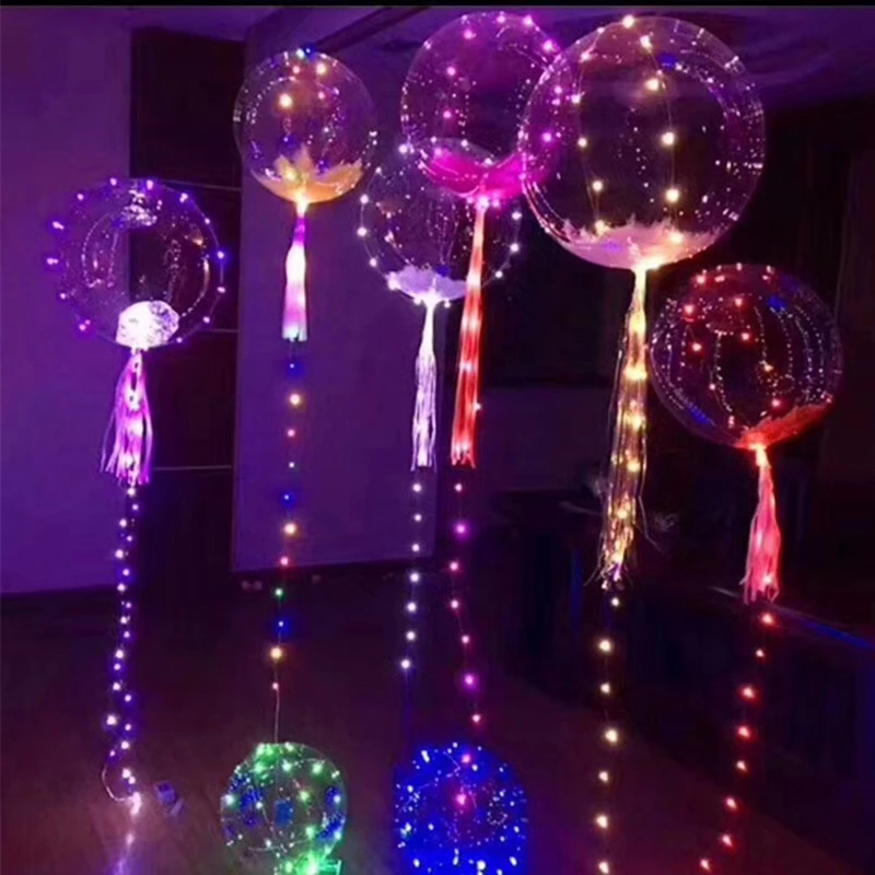 Украшение на год, Рождество, без морщин, прозрачный шар с 3 м светодиодной полосой, светящиеся светодиодные шары, игрушки для свадьбы, дня рождения, вечеринки