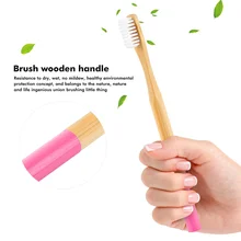 1 шт Зубная щётка зубная щетка из натурального бамбука круглый бамбуковой ручкой мягкая Щетинная зубная щетка для взрослых язык зубная Щетка скребок