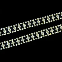 10Yards Crystal Rhinestone Trim Gold Tone Sewing Trimming Sew On Glass Accessories 10Yards Crystal Rhinestone Trim Gold Tone Sewing Trimming Sew On Glass Accessories