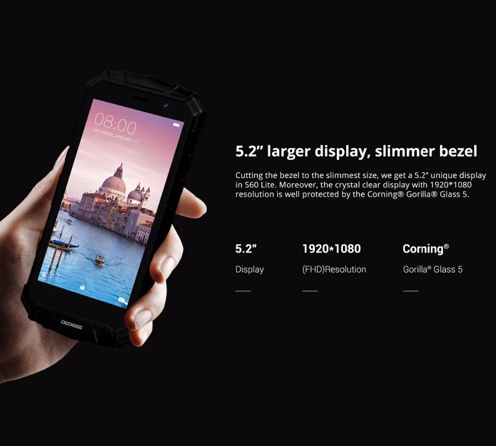 DOOGEE S60 Lite 5580 мАч 4 ГБ 32 ГБ Android 7,0 IP68 смартфон MTK6750T Восьмиядерный 16 МП беспроводной заряд лица ID OTG 4G мобильный телефон