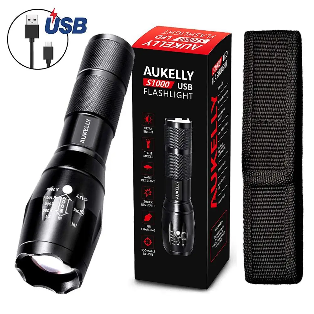 Tanie Latarka taktyczna wojskowa 1000 lumenów T6 Zoomable latarka Power bank linternas wodoodporna latarka akumulatorowa o dużej mocy