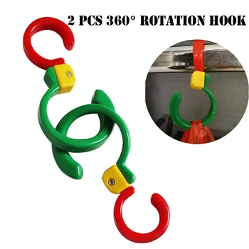 

2Pc 360 degree Rotation Hook S Shaped Kitchen Hanging Hanger Storage Holders Organizer Household Home Essential 1J3