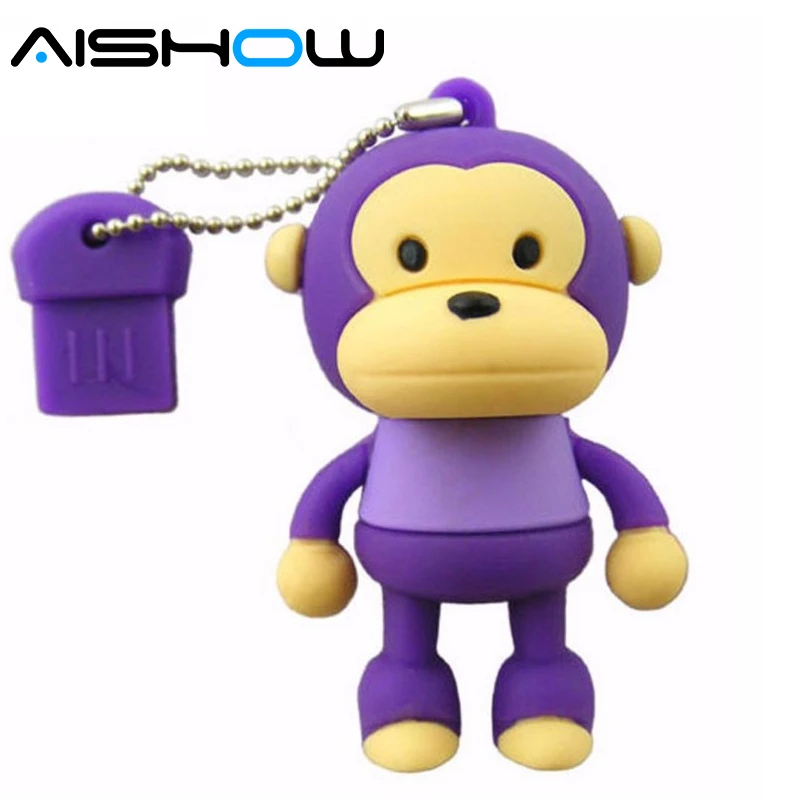

Real capacity Monkey 8gb 16g 32gb 64gb usb flash drive pen drive pendrives antivirus cartoon gift free shipping