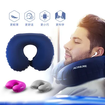

AONIJIE Portable U Shape Inflatable Pillow Travel Inflatable Cushion Soft Neck Protective HeadRest Plane Pillow