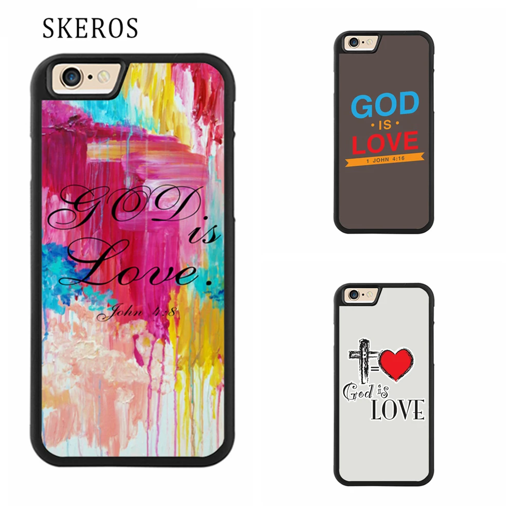 SKEROS God is Love christian bible 7 cover phone case for iphone X 4 4s ...