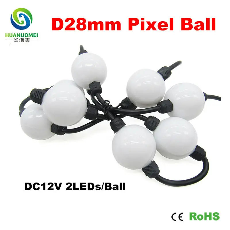 Светодиодный пиксельный шар D28mm 2LED s UCS1903 цифровой полноцветный 3535 SMD RGB LED чип 2