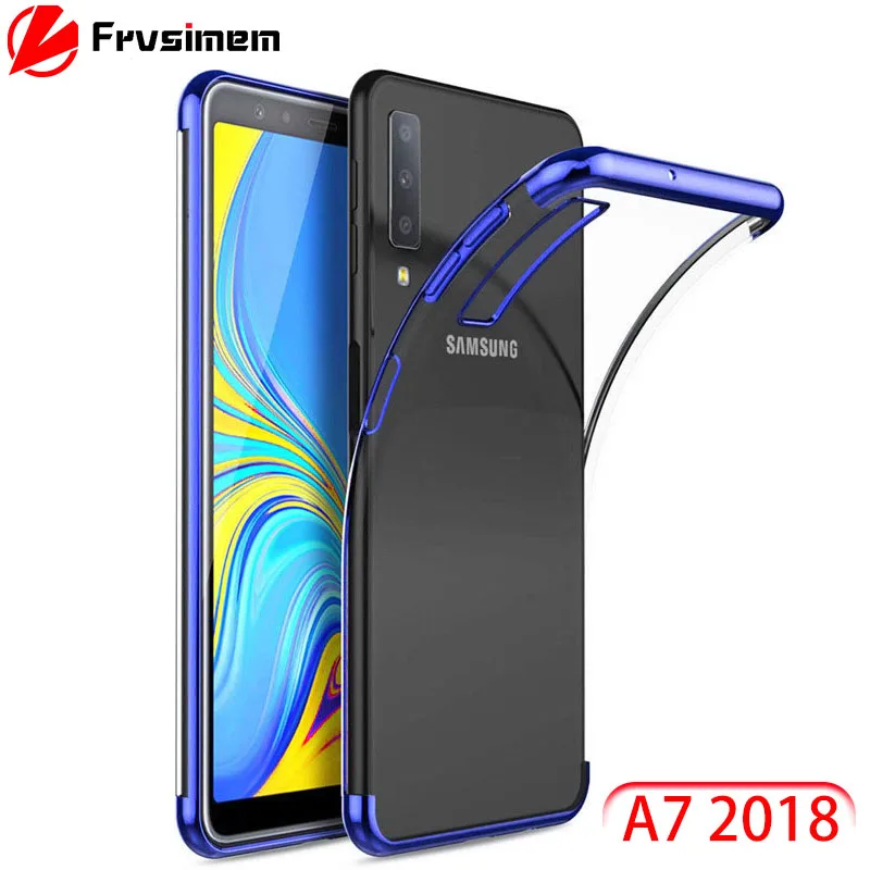 

TPU Case For Samsung Galaxy A7 2018 A750 A 750 A750f Case Cover Luxury Ultra Thin Soft TPU Case Transparent Plating Shining Case