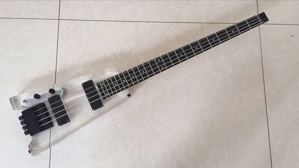 2019 new + factory + left handed 4 strings acrylic body headless bass