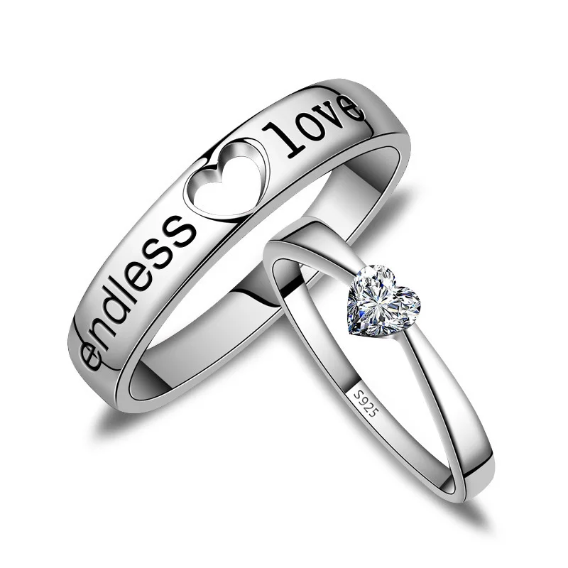 Buy Couples Promise Rings CZ Diamond Heart Wedding