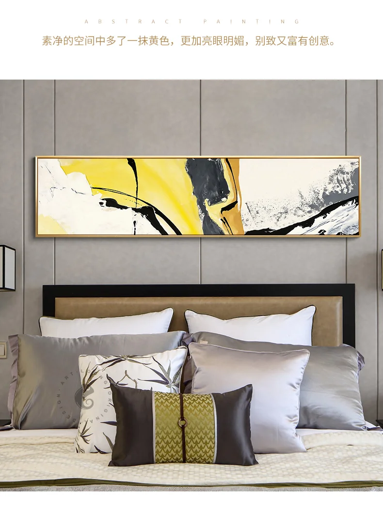 Абстрактный желтый и синий всплеск холст живопись плакаты и печать уникальный декор настенные художественные картины для гостиной спальни студии