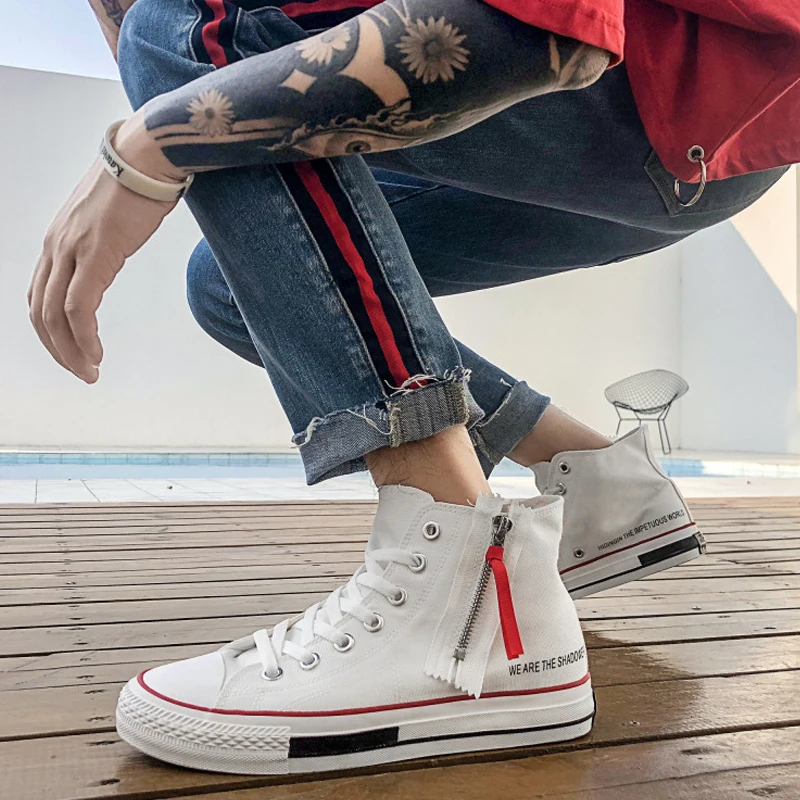canvas high top sneakers mens
