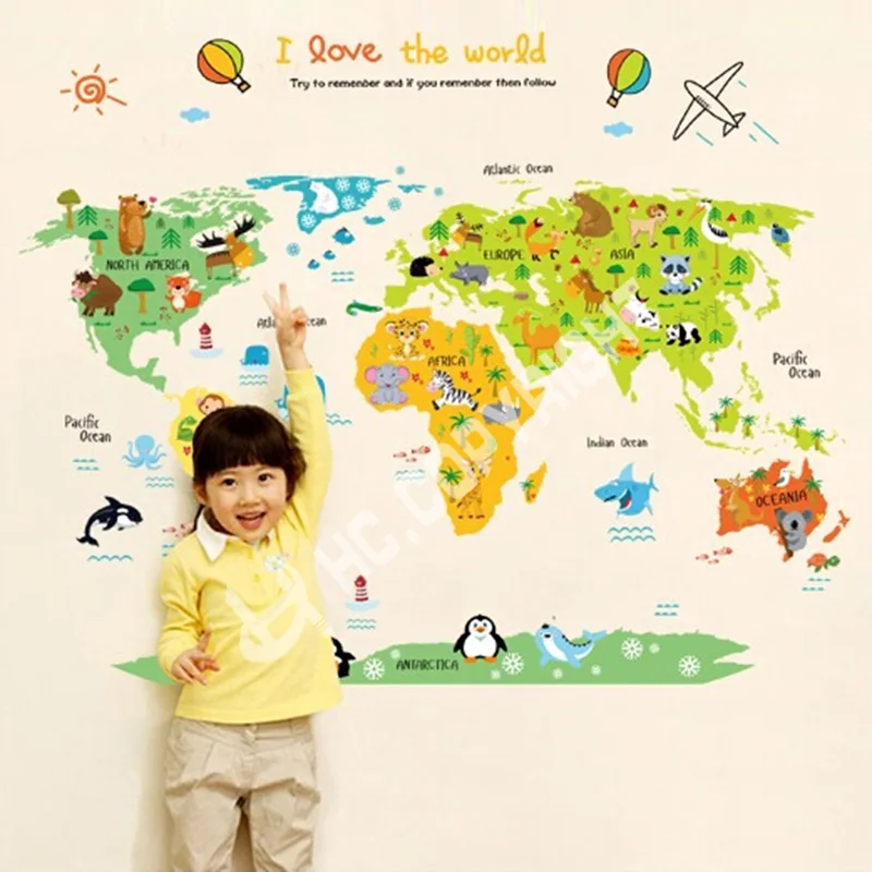 New World Map Wall Sticker For Kids Bedroom Playroom Kingdergarten Decals Nursery Children Educational Fun Learning Map Of The World Kids Wall Sticker Map Of The World Kids Wall Sticker New World Map Wall Sticker For Kids Bedroom Playroom Kingdergarten Decals Nursery Children Educational Fun Learning