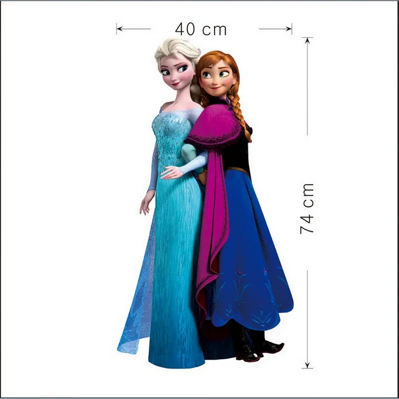 Home Room Decor Art Vinyl Quote Wall Decal Stickers Bedroom Removable Mural DIY Anna&Elsa Snow Princess Wall Sticker Hot - Color: A