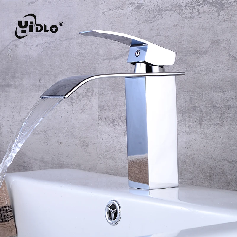 

Waterfall Bathroom Faucet Washbasin Faucet Brass Deck Mount Vanity Vessel Sinks Mixer Tap Cold And Hot Water Tap A3