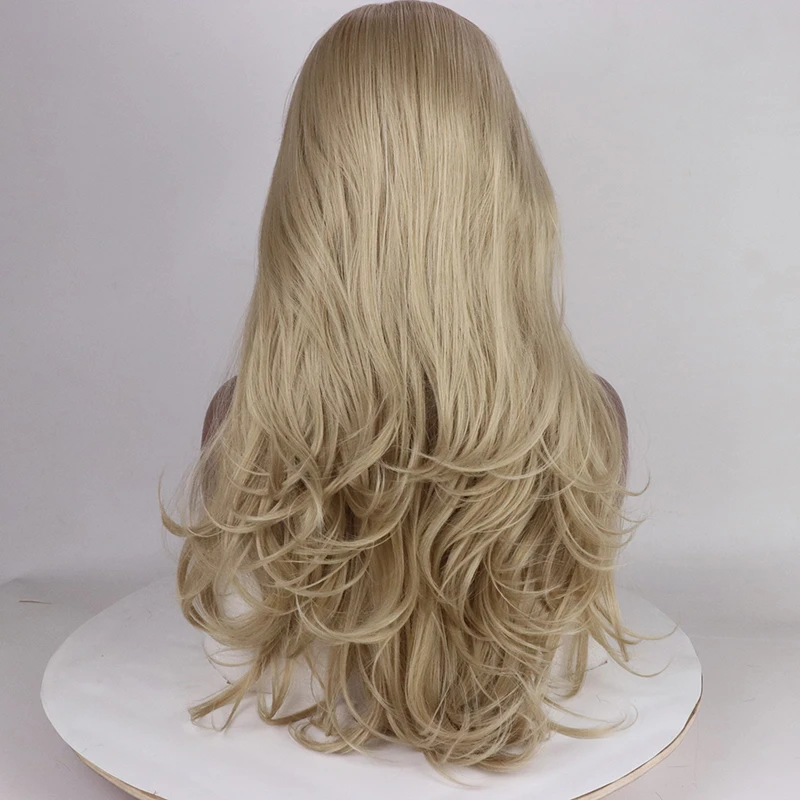 Ash Blonde Wig Gold Lace Front Wig Ombre Platinum Blonde Wig