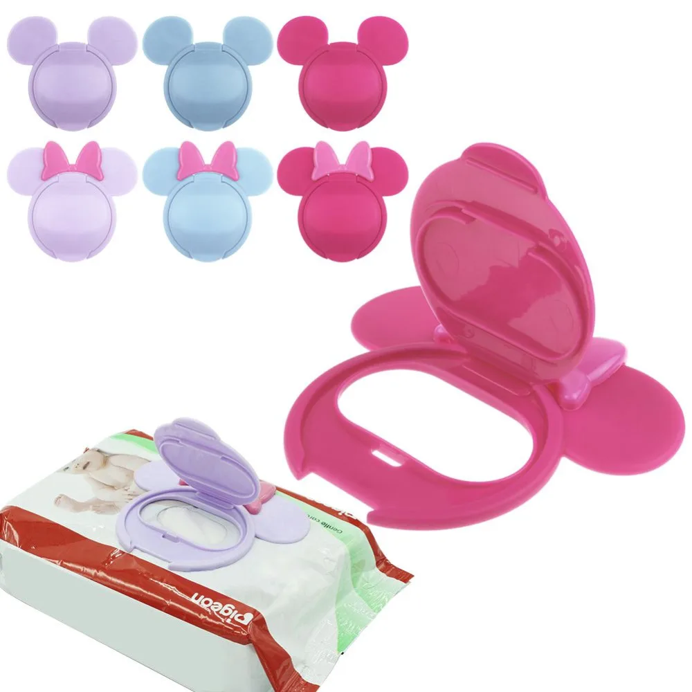 Infant Baby Wet Wipes Cover Cute Reusable Flip Mount Lid for Wet Paper