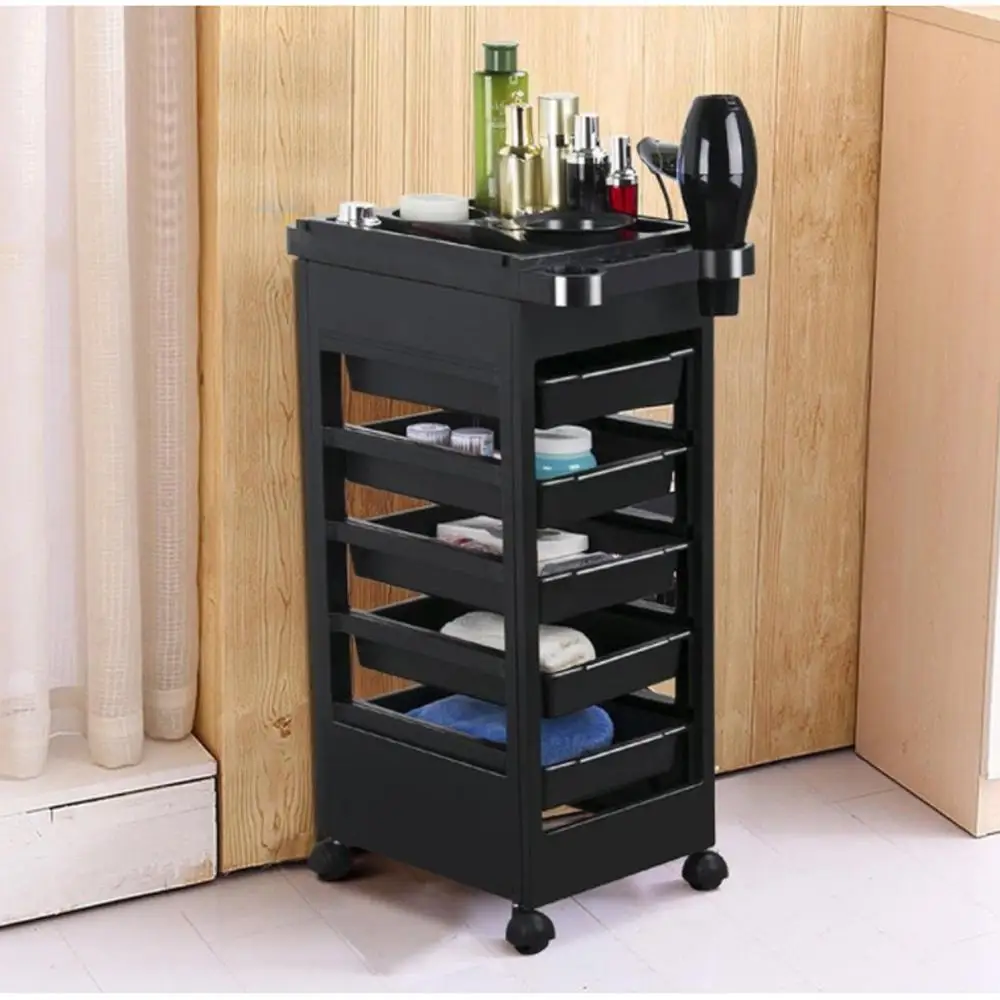 Professional Beauty Salon Trolley Rolling Cart Hair Styling Tray with 5  Drawers SPA Hairdressing Station Barber Cart Storage