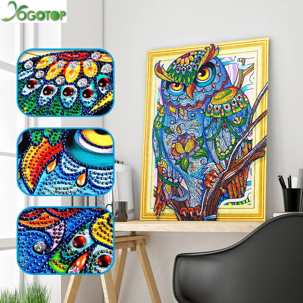 

YOGOTOP 5D Diamond Painting Animal Special Shape Diamond Embroidery Owl Picture With Rhinestones Mosaic Home Decor 40x50cm LP025