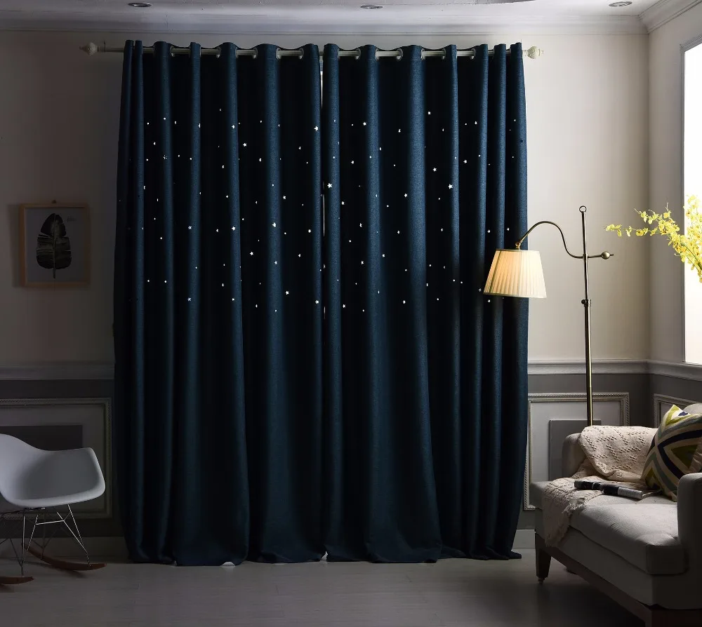 Современные Полые шторы со звездами для гостиная полный плотные шторы детей cortina para cozinha gordijnen