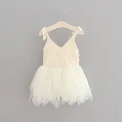 Новинка 2017 года дети Обувь для девочек летнее платье с цветочным рисунком для девочек 3D цветы Платья-пачка Детская Вечеринка Платье для