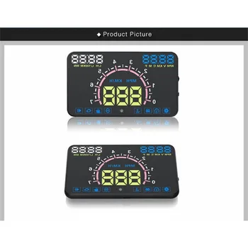

E350 5.8" Screen HUD Car Head Up Display Engine Fault Fuel Alarm Speedometer