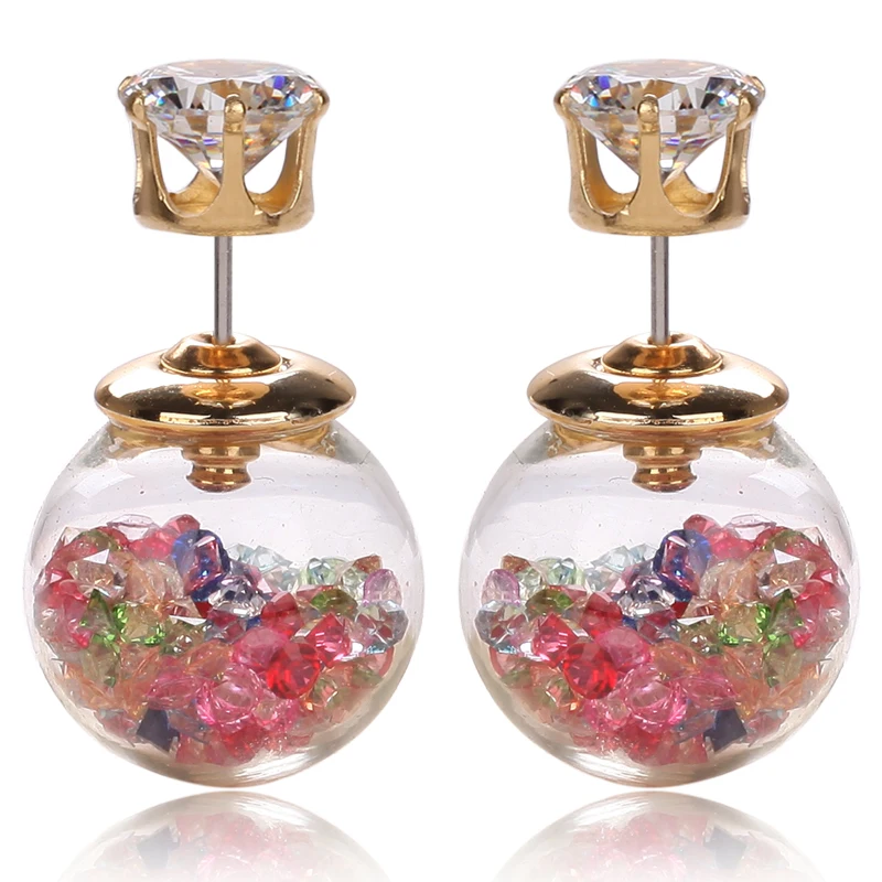 Stud Earrings Limited Time-limited Trendy Women Glass Zinc Alloy Round Brincos 2016 Most Popular Jewelry Style Earrings Fashion