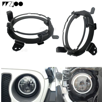 

WZJOO 2PCS For 2018 2019 Jeep Wrangler JL 7inch LED Headlight Mounting Brackets Steel Extension Adapter Rings Plug and Play