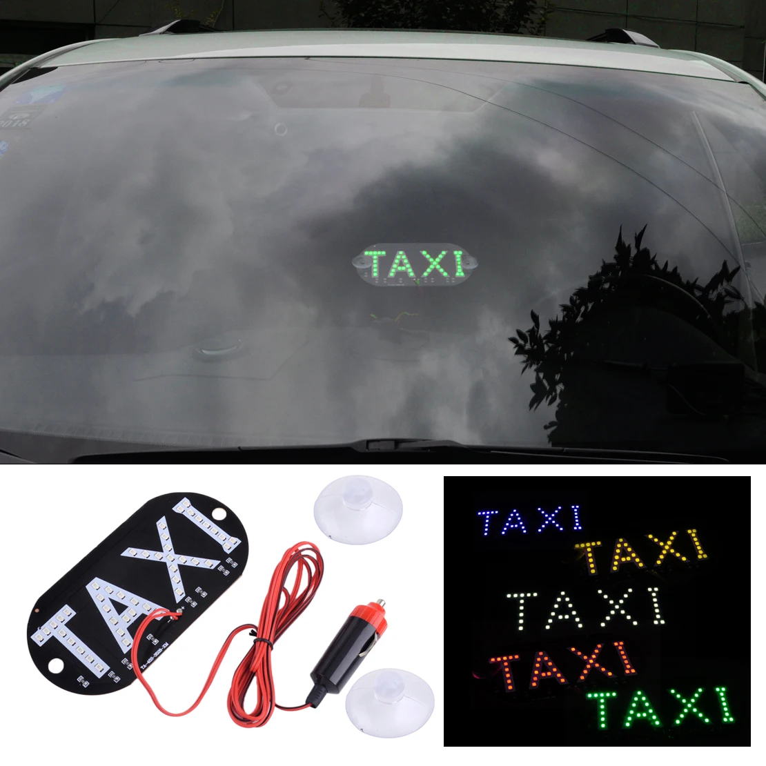 

DWCX Universal 12V Car 45 LED Inside Cab Roof Taxi Sign Light Glass Fiber Board Windscreen Lamp For VW Jetta Audi Honda Hyundai