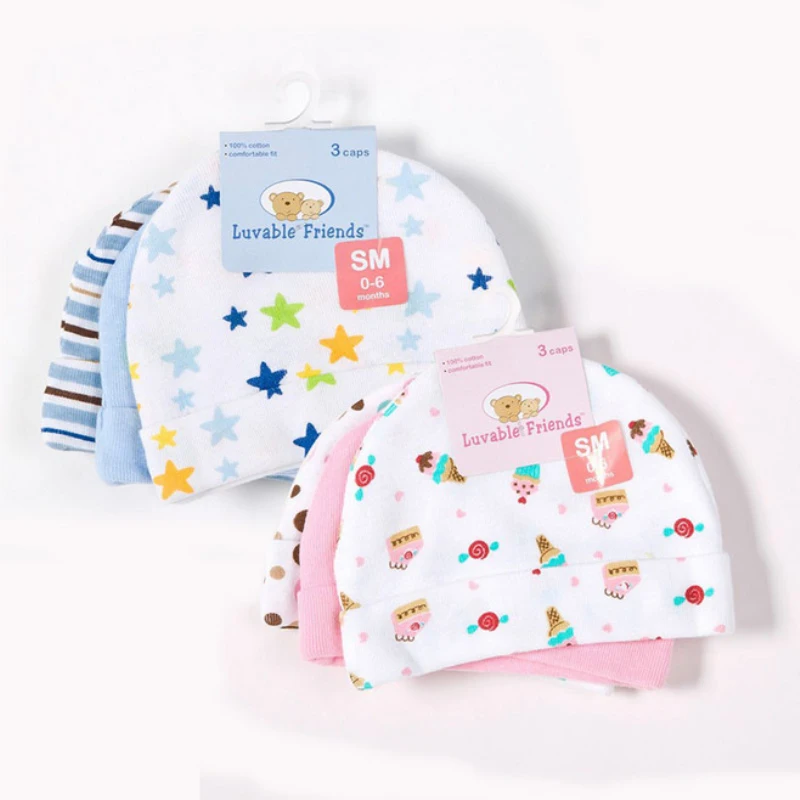 

Newborn Children Cotton Baby Hat Girl Boy Beanie Cap High Quality 3pcs/lot Photo Prop Hat Infant Cap Children Baby Hat