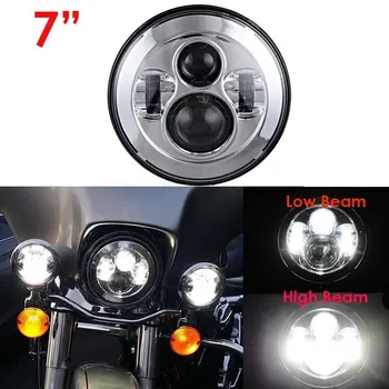 

Chrome 7" Projector Motor 40W Hi/Lo Beam LED Headlight Lamp for Harley Davidson Motorcycle 14-later Touring and Trike models