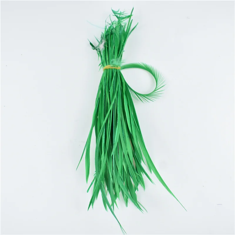 Натуральные окрашенные гусиные перья для рукоделия 5-" /13-18 см перья для изготовления ювелирных изделий перо свадебные украшения из перьев - Цвет: Grass green