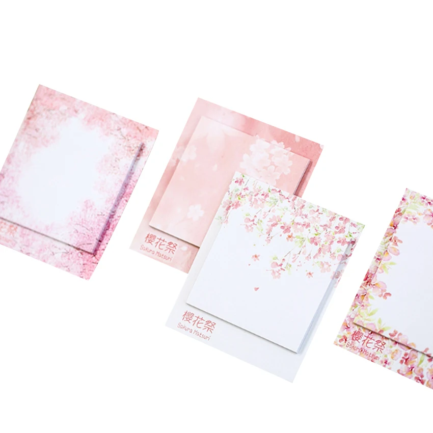 

25packs/lot Romantic Cherry Blossoms Note Deacorative Bookmark Message Reminder Label Stationery Notepad