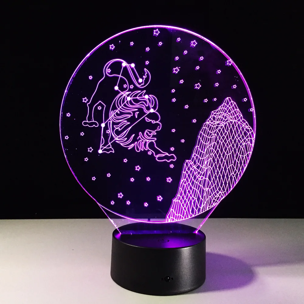 Leo Constellation 3D Night Light Remote Control Touch Colorful 3d Lamp