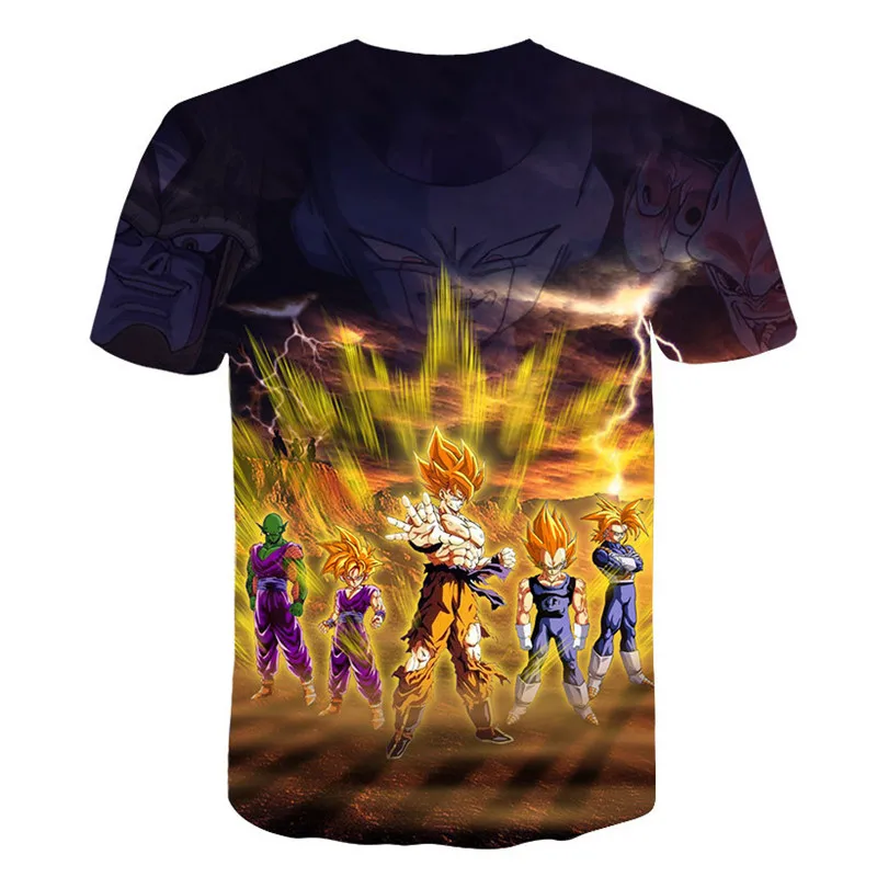 Супер Saiyan/футболка с 3D принтом «Жемчуг дракона» Z Goku, летняя модная футболка, топы для мальчиков, одежда с 3D принтом, Детская футболка с рисунком