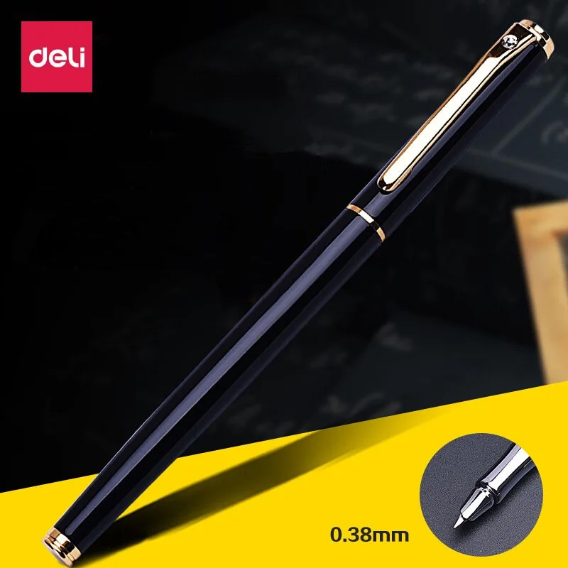 

Deli Metal Fountain Pen School Office Supplies Stationery Elegant Pens For Writing School High Quality Ink Fountain Pen