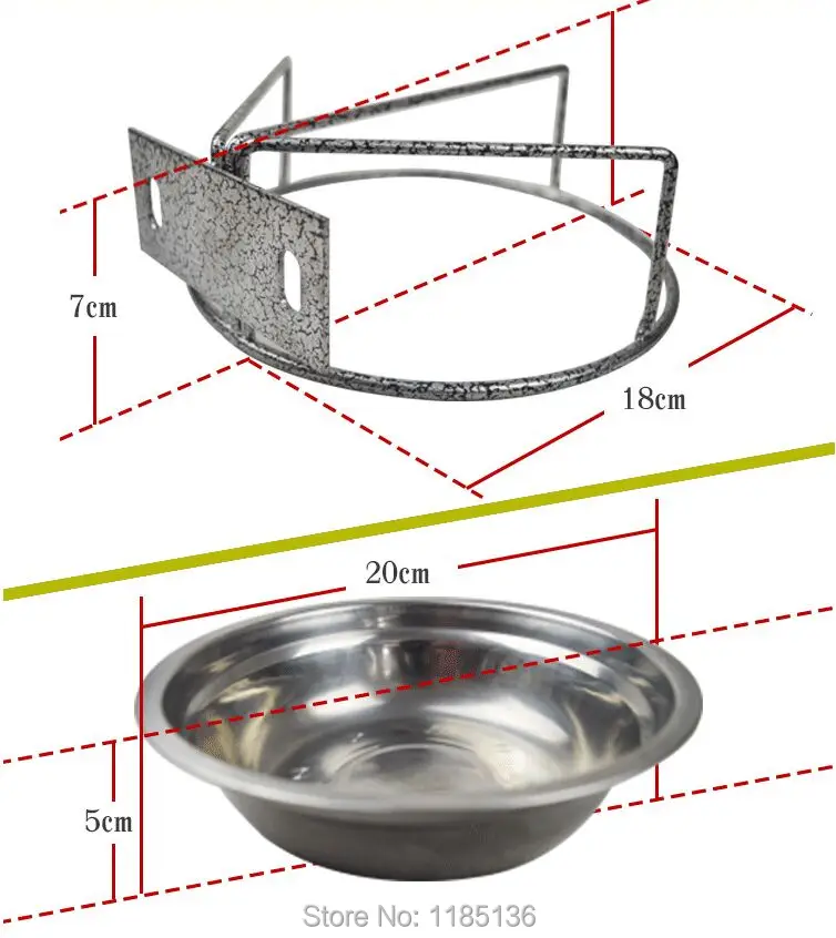 Кружки из нержавеющей стали миска для домашних собак кормушка для воды с подседельный Хомут Вешалка для кормления инструменты для ухода за домашними животными противоскользящая D226