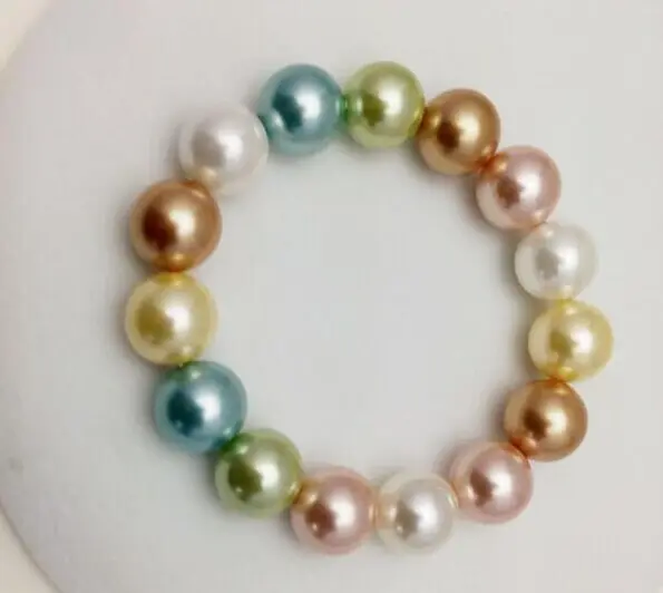 

Charming AAA 7.5-8"9-10mm genuine south sea white multicolor pearl bracelet 28%