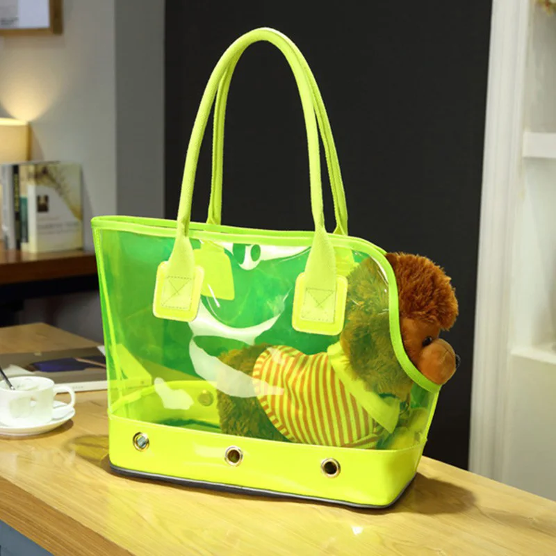

Portable Travel Bag Dog Cat Handled Transparent Breathable Handbag Outdoor Supplies Pet Carriers