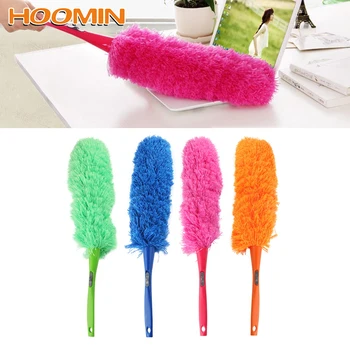 

HOOMIN Duster Microfiber Dust Brush Bendable Dust Collector Dusters Long Handle For Furniture Car Clean 4 Colors Washable