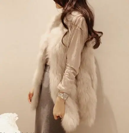 

LET-SETTING hot sale faux fur vest Women multi-color V-neck fur rabbit new fox vest