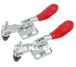 

2pcs Nonslip Handle U bar Flanged Base Horizontal Metal 27Kg 60 Lbs Toggle Clamps 201 Clamper Rubber Cushion Capacity Holding
