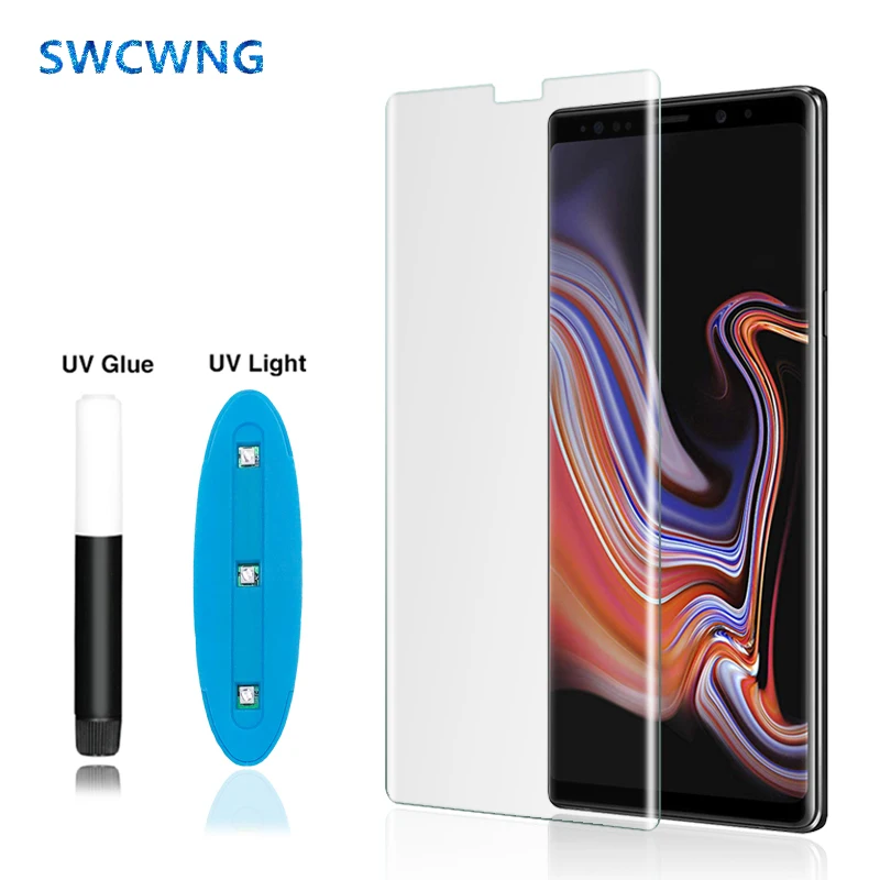

2019 New S10 5G S10 Plus screen protector UV liquid full glue glass film for Samsung S8 s9 Note 10pro 8 9 S7 edge tempered glass