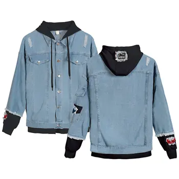 

Cotton solid color to map custom 2D Diverse creative style Fashion Denim Jacket Women Spring And Autumn Casual Coat
