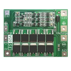 3 S 60A Bms доска 11,1 V 12,6 V 18650 литий-ионная литиевая батарея Защитная плата улучшенная версия