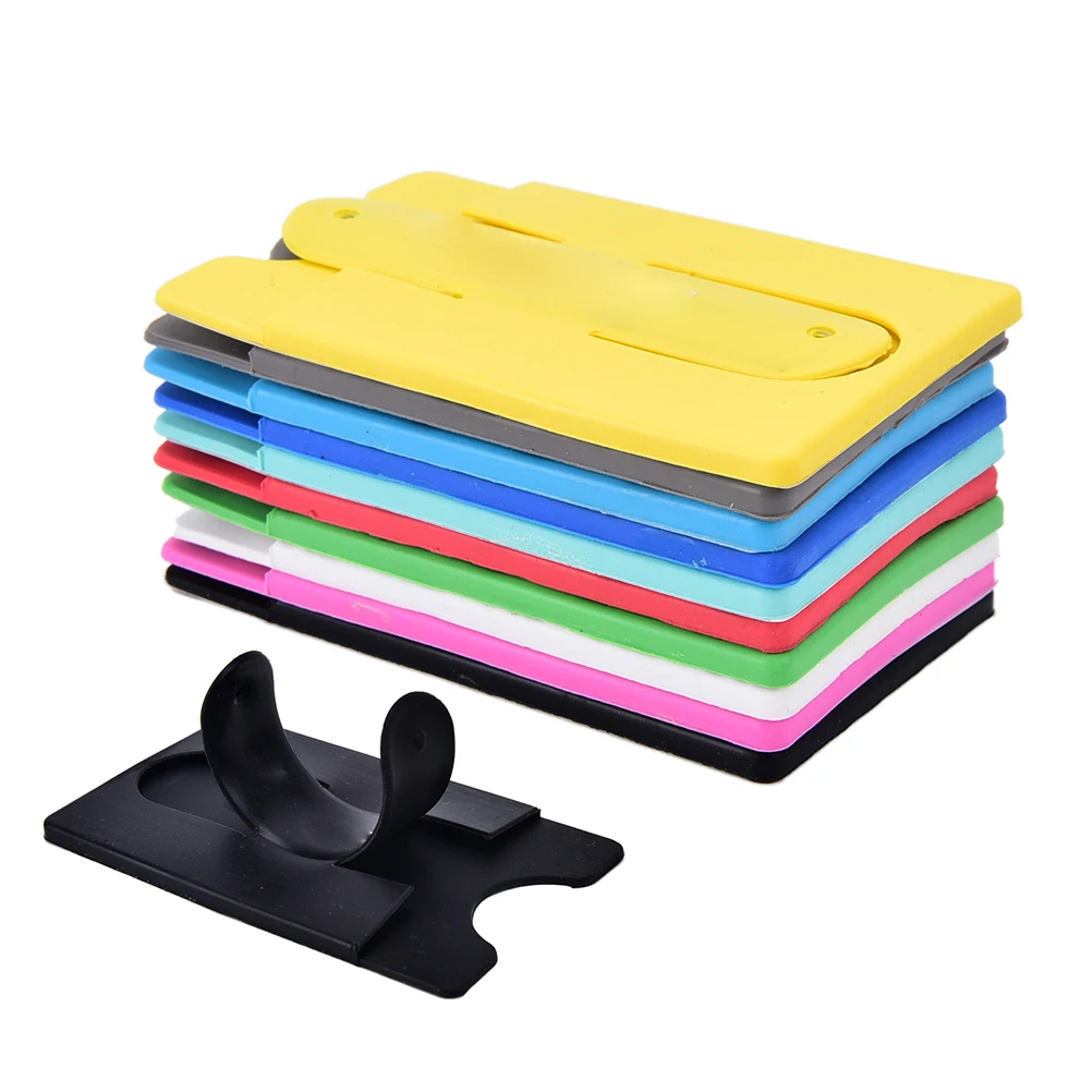 

1pcs Hot Sale Card Holder Case Pouch For Cell Phone colorful card holder Fashion Adhesive Sticker Back Cover
