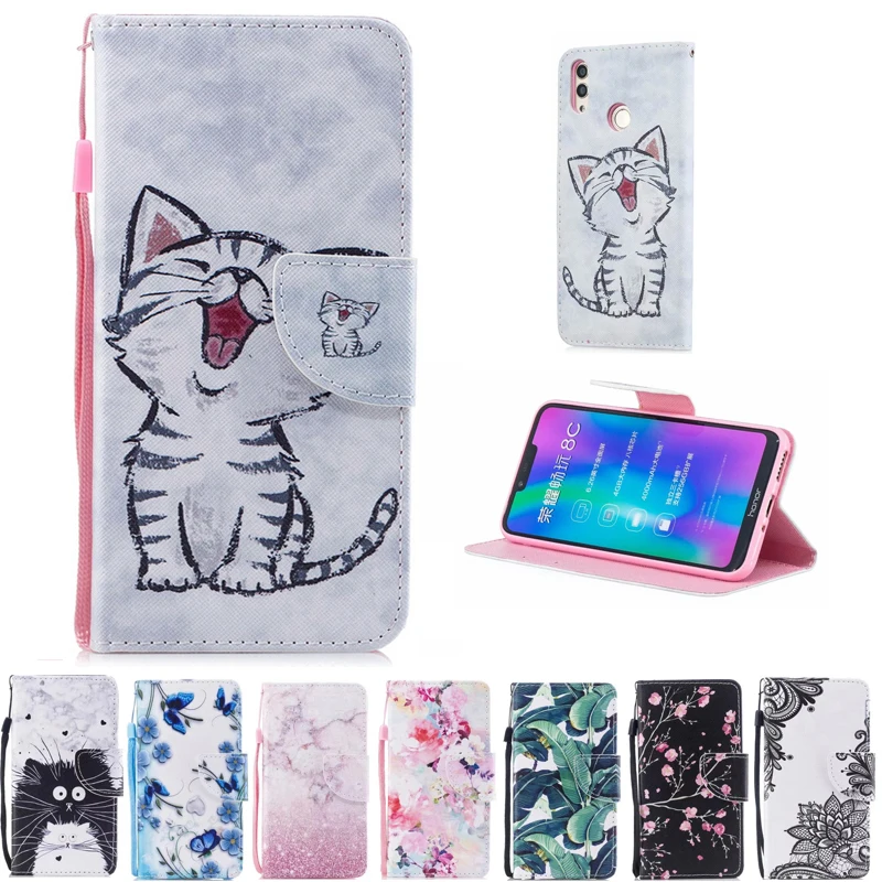 

6.26'' For Huawei Honor 8C Case Wallet Flip Back Cover For Huawei Honor 8C Case Honor 8 C C8 PU Leather Stand Holder BKK-L21