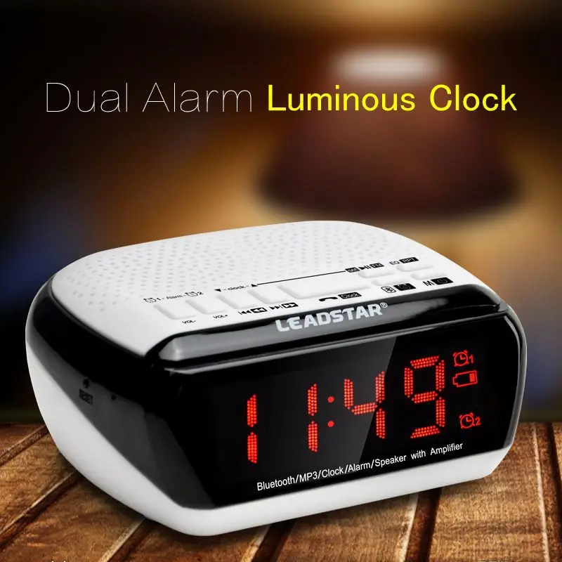 Портативный многофункциональный двойной будильник Bluetooth/беспроводной динамик fm