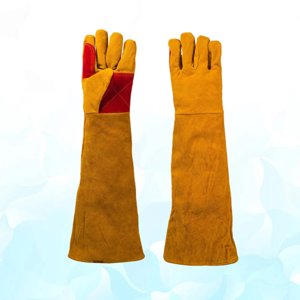 1 пара Длинные кожаные перчатки Премиум износостойкие перчатки для сварки резки резьбы садоводства
